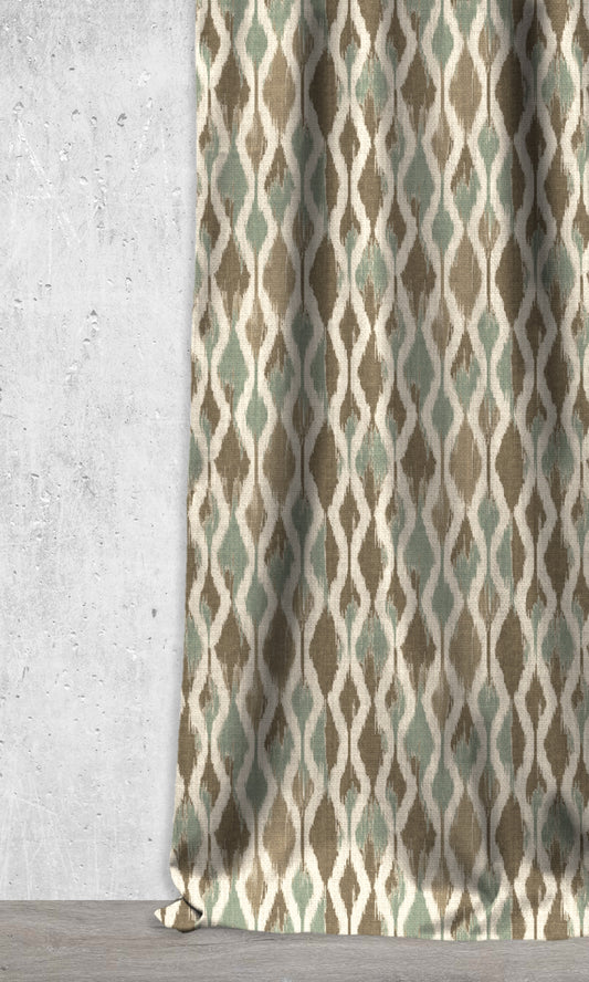 Ogee Patterned Ikat Curtains