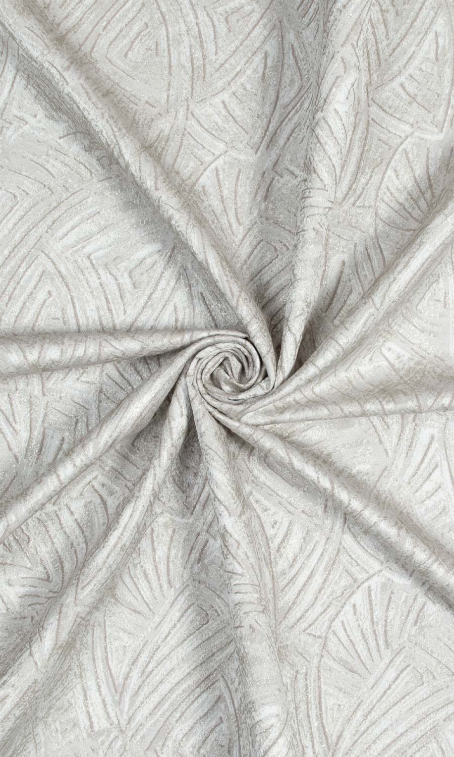 Self-Patterned Poly-Cotton Free Fabric Material Sample (White/ Cream)