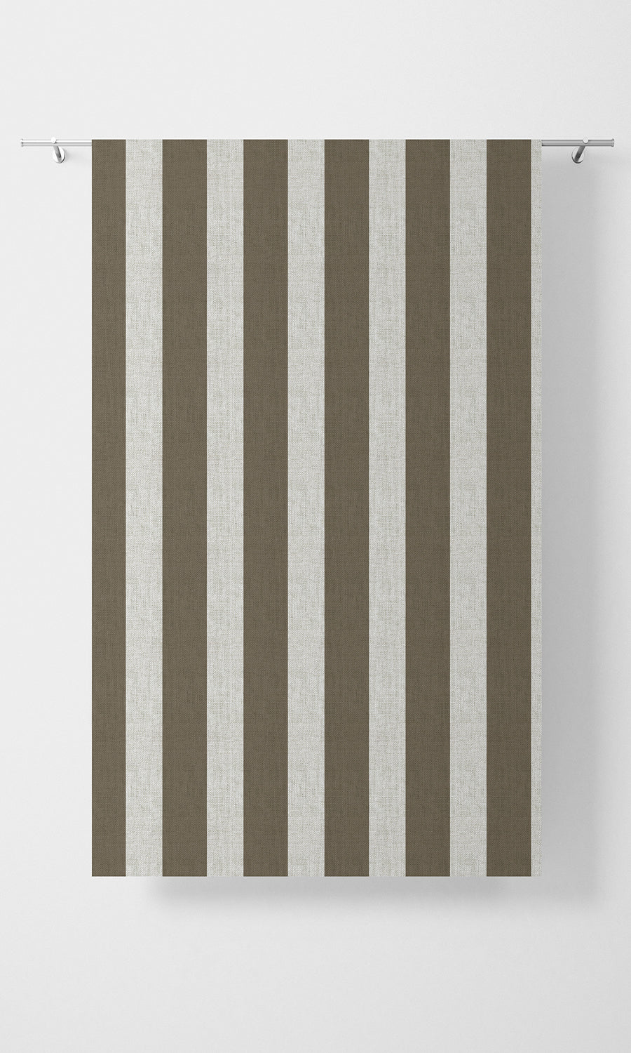 Striped Home Textile Fabric Material Sample (Cedar Brown/ White)