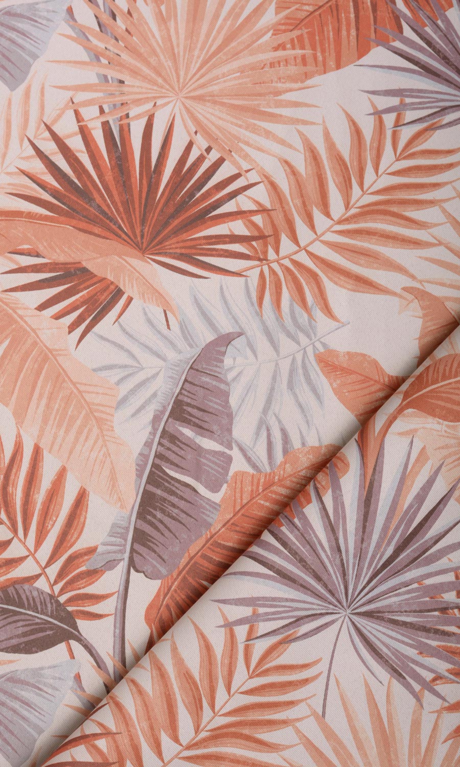 Botanical Floral Home Textile Fabric Material Sample (Burnt Orange)