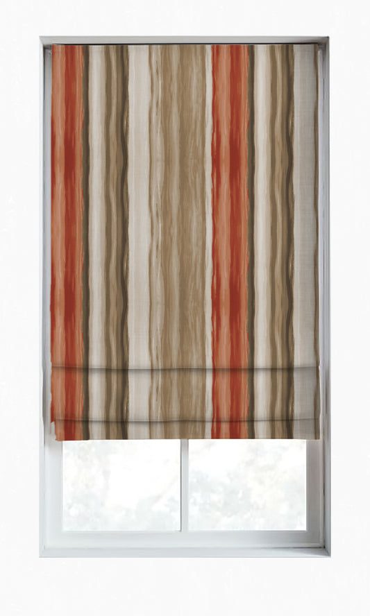 Room Darkening Striped Drapes (Red/ Brown)