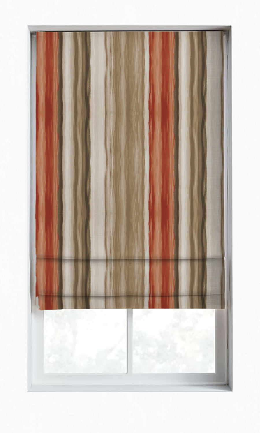 Room Darkening Striped Home Décor Fabric Sample (Red/ Brown)
