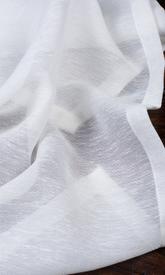 Textured Sheer Curtain Panels (White)