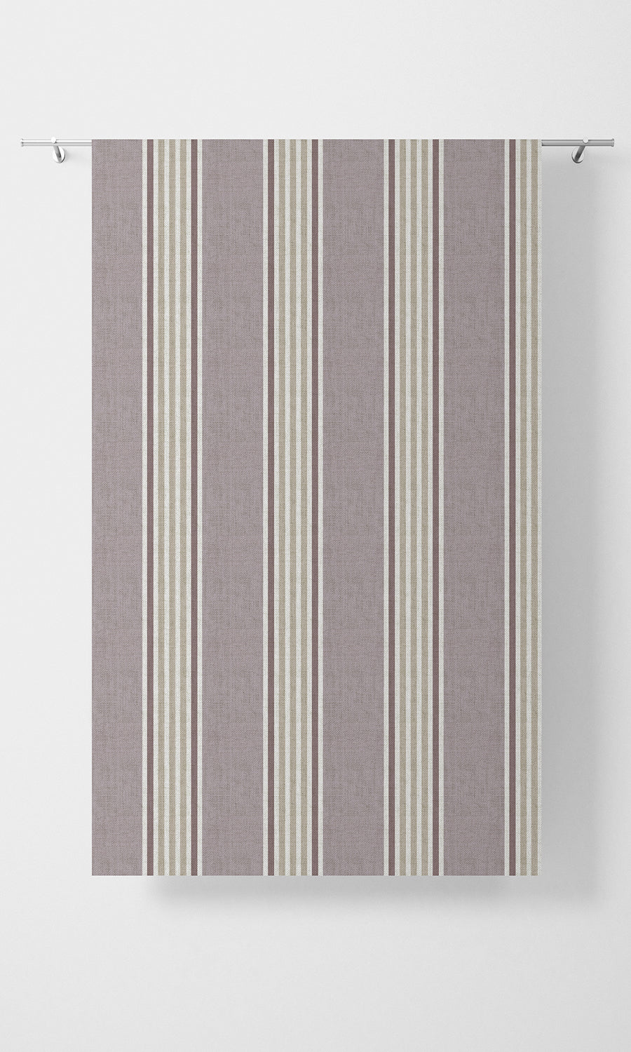 Striped Free Fabric Material Sample (Mauve/ Beige/ Ivory)