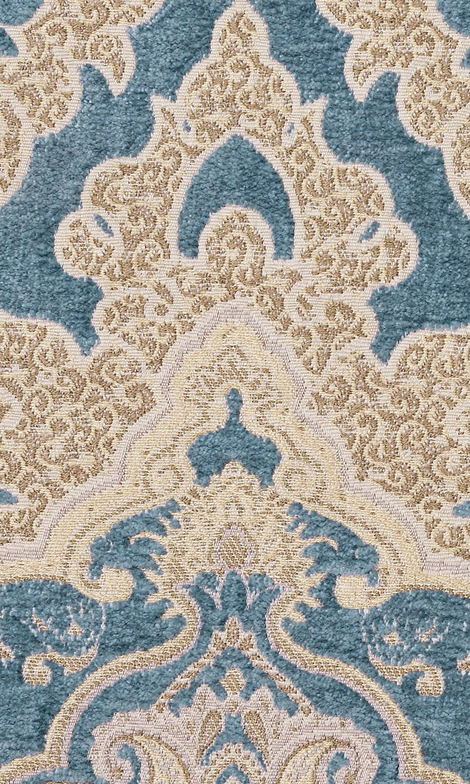 Damask Velvet Home Textile Fabric Material By the Metre (Beige/ Brown/ Blue)