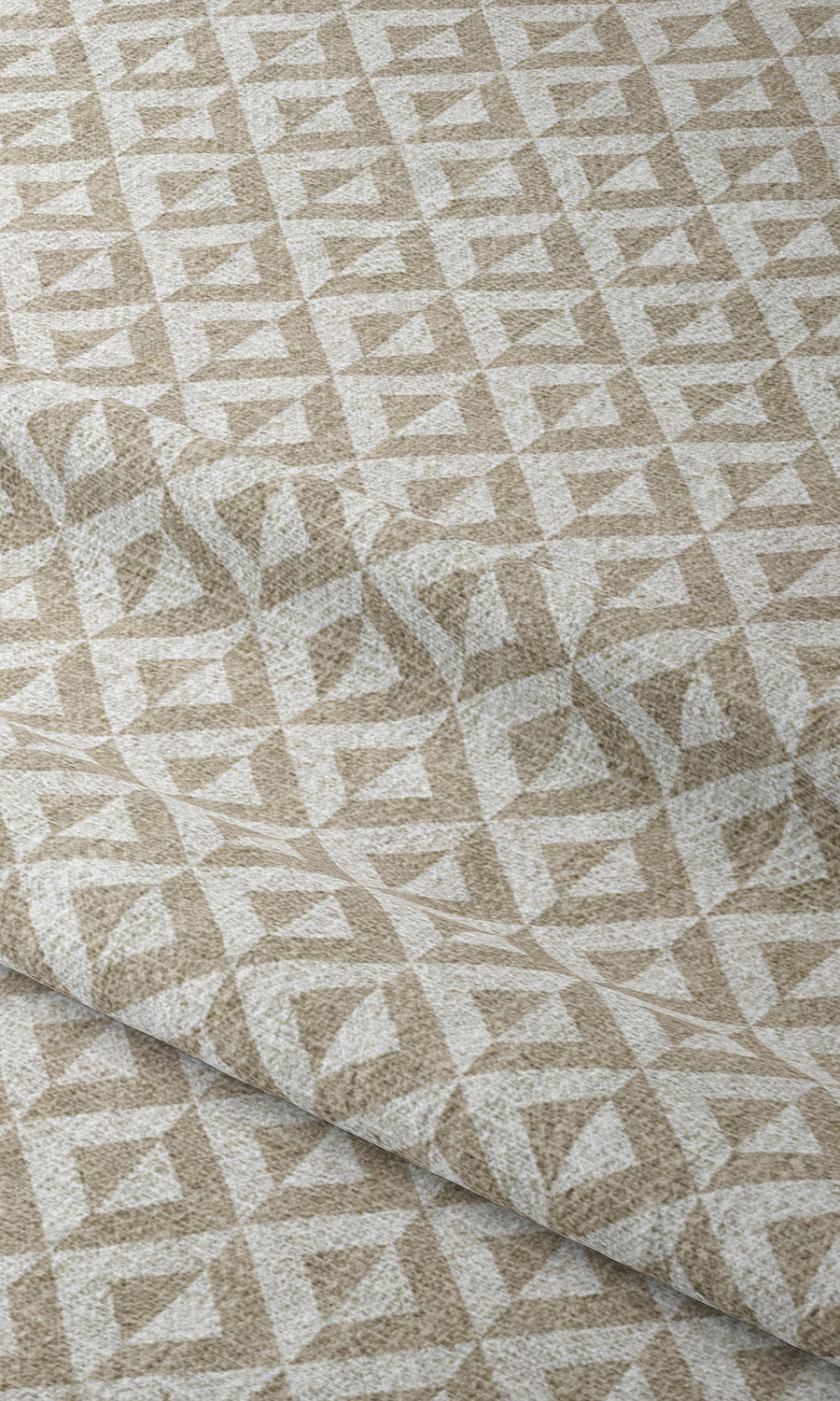 Geometric Print Window Treatments Fabric Sample (Beige/ White)