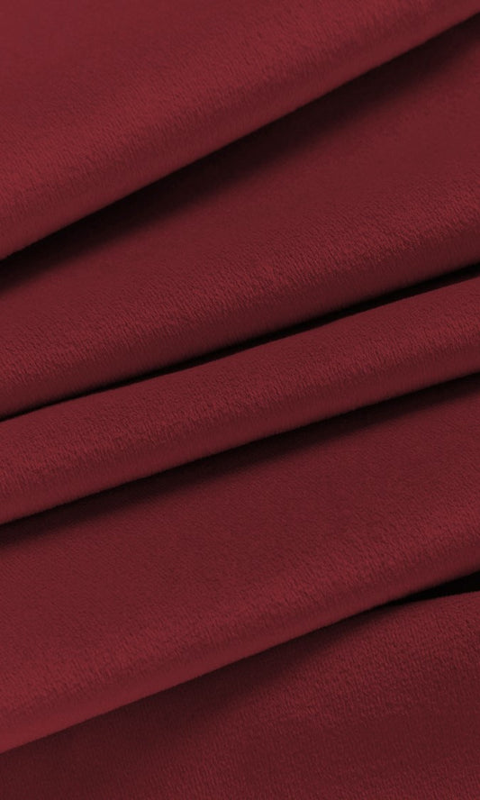Velvet Home Décor Fabric By the Metre (Deep Red)