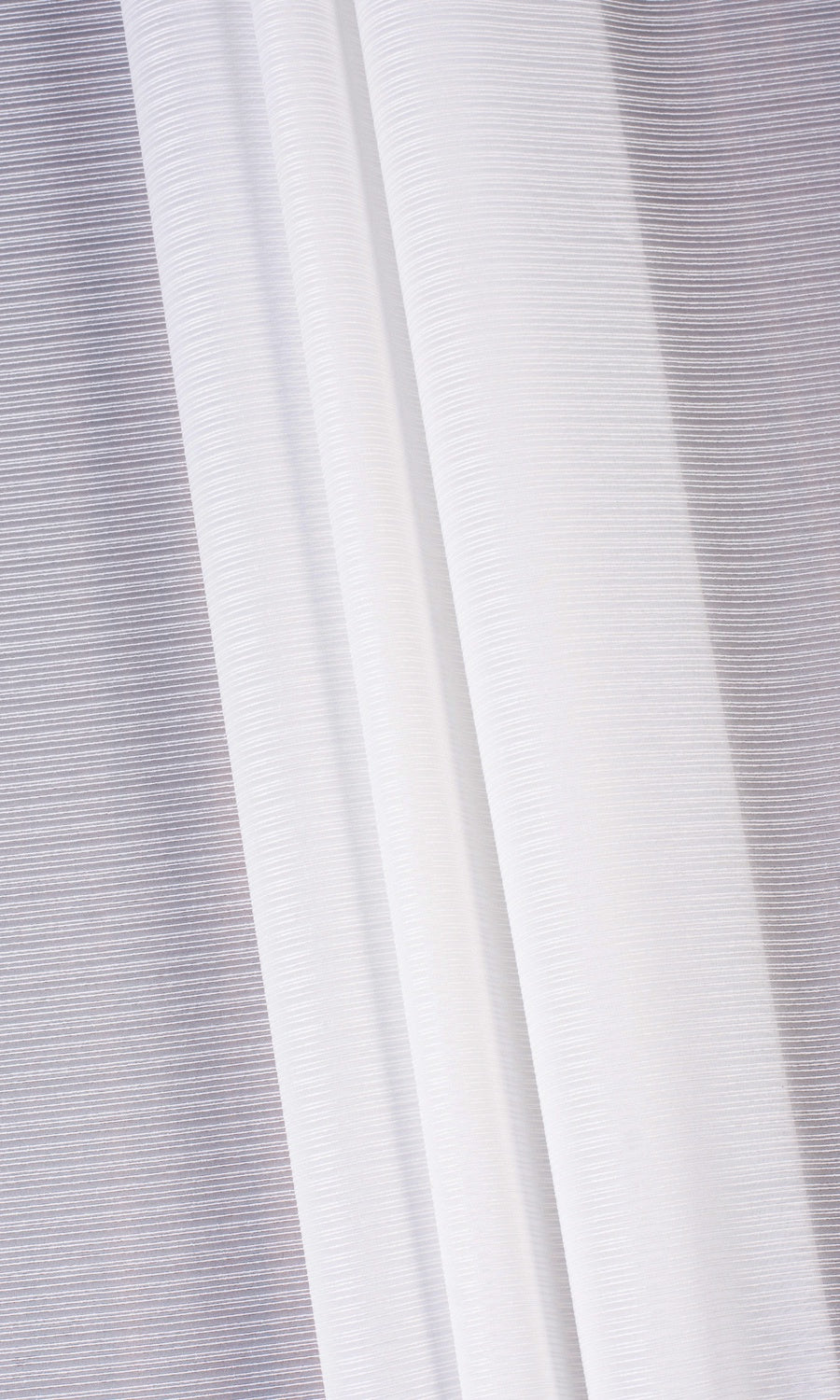 Striped Sheer Fabric Material By the Metre (White)