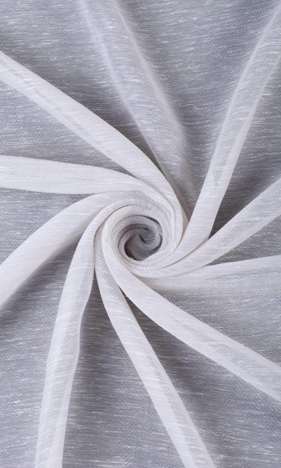 Textured Sheer Home Textile Fabric Material Sample (Fog Gray/ White)
