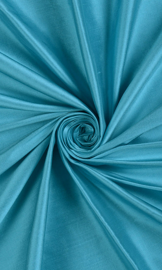 Shantung Silk Home Décor Fabric Sample (Aqua Blue)