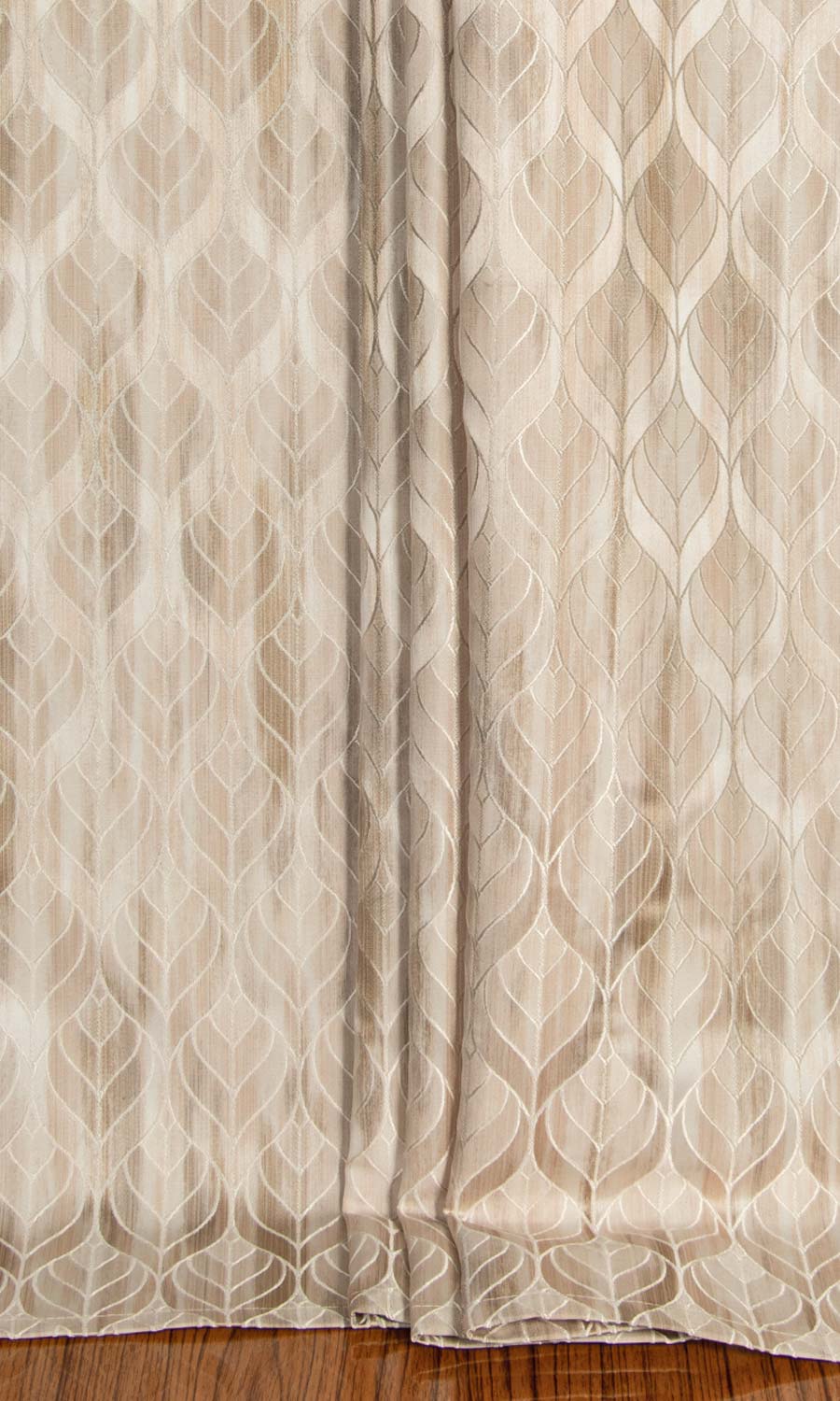 Petal Patterned Fabric Material By the Metre (Pale Beige/Brown)