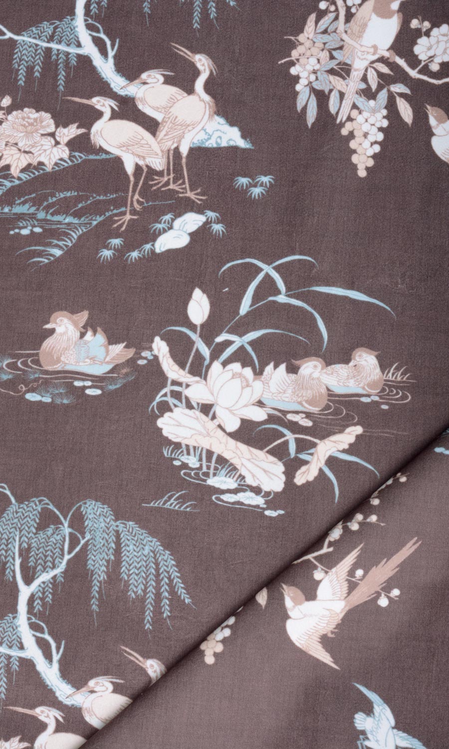 Chinoiserie Toile Velvet Home Textile Fabric Material Sample (Deep Wine/ Brown)