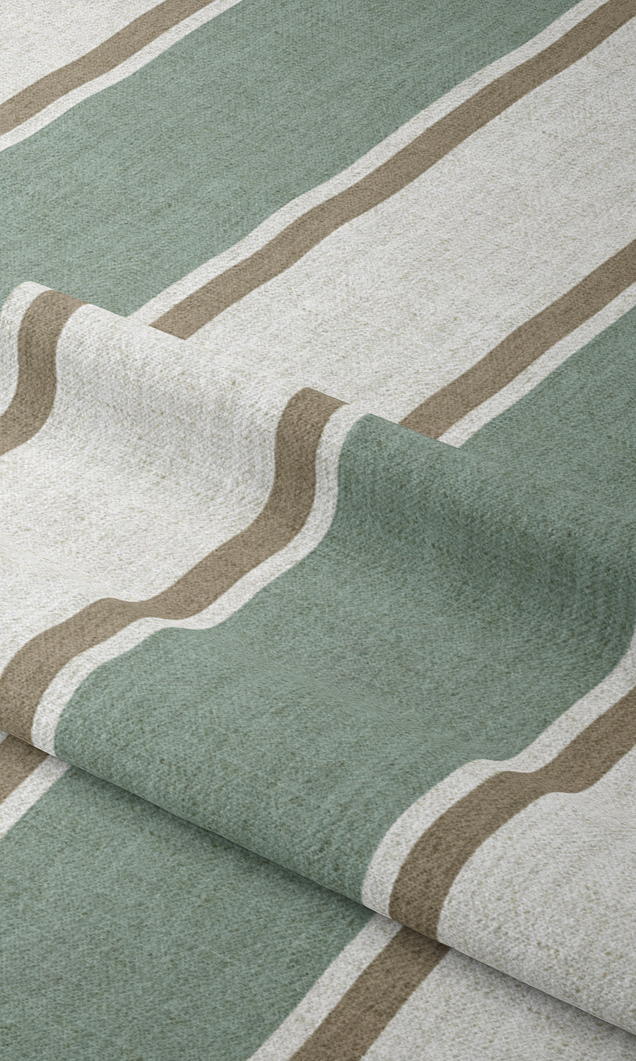 Striped Window Treatments Fabric By the Metre (Blue/ Brown/ White)