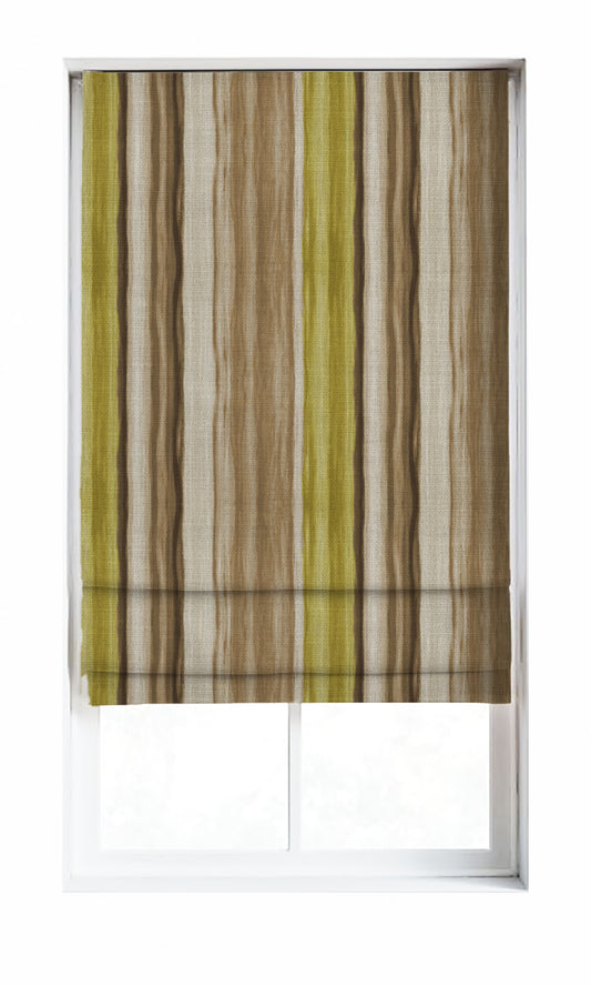 Watercolor Striped Drapes (Yellow/ Brown/ Green)
