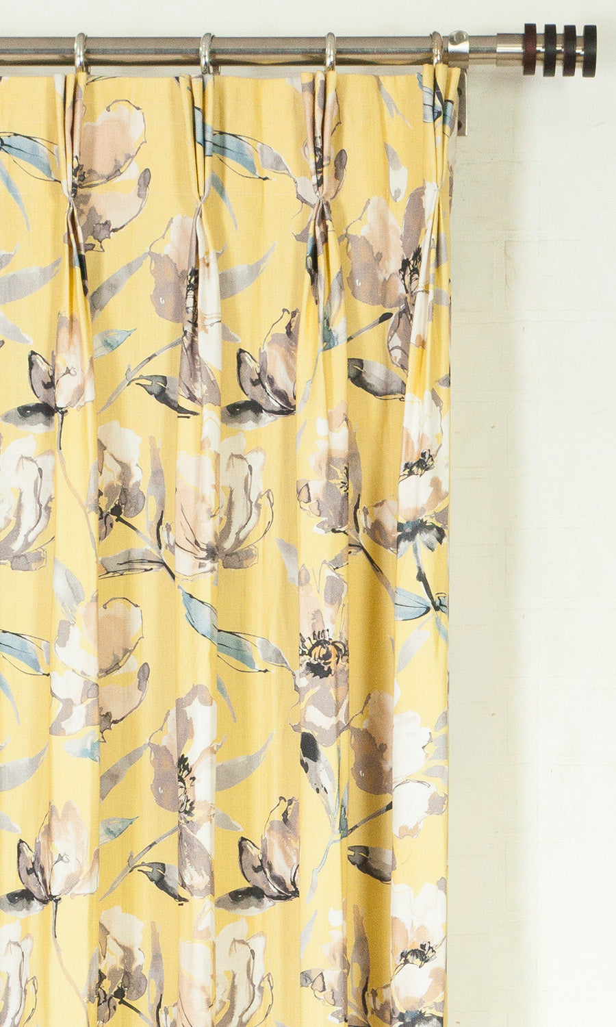 Floral Cotton Home Textile Fabric Material Sample (Yellow)