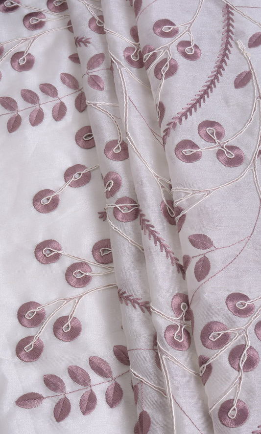Nature Inspired Home Décor Fabric Sample (White/ Pink)