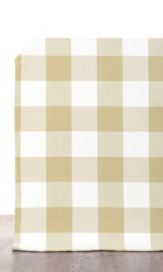 Buffalo Plaid Drapes (Khaki Brown/ White)