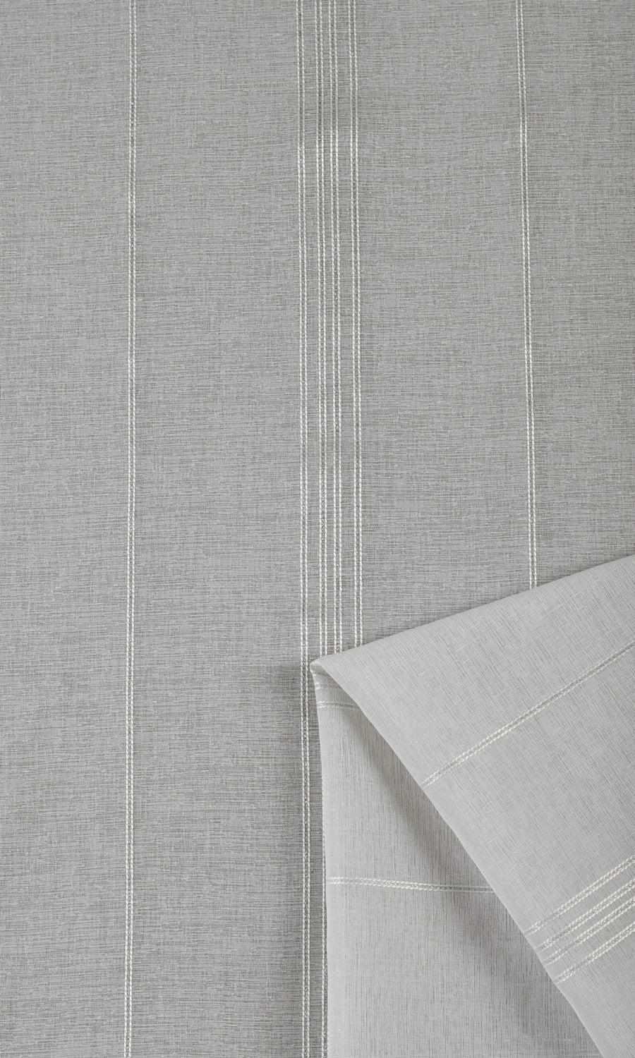 Striped Sheer Free Fabric Material Sample (Grey)