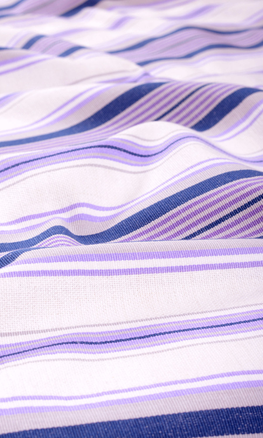 Striped Cotton Home Textile Fabric Material Sample (Violet/ White)