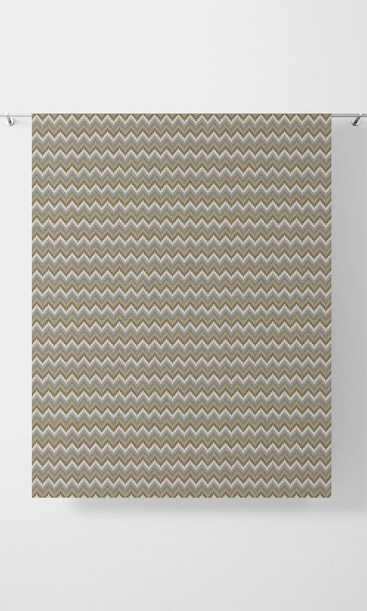 Chevron Patterned Drapes (Brown/ Grey)