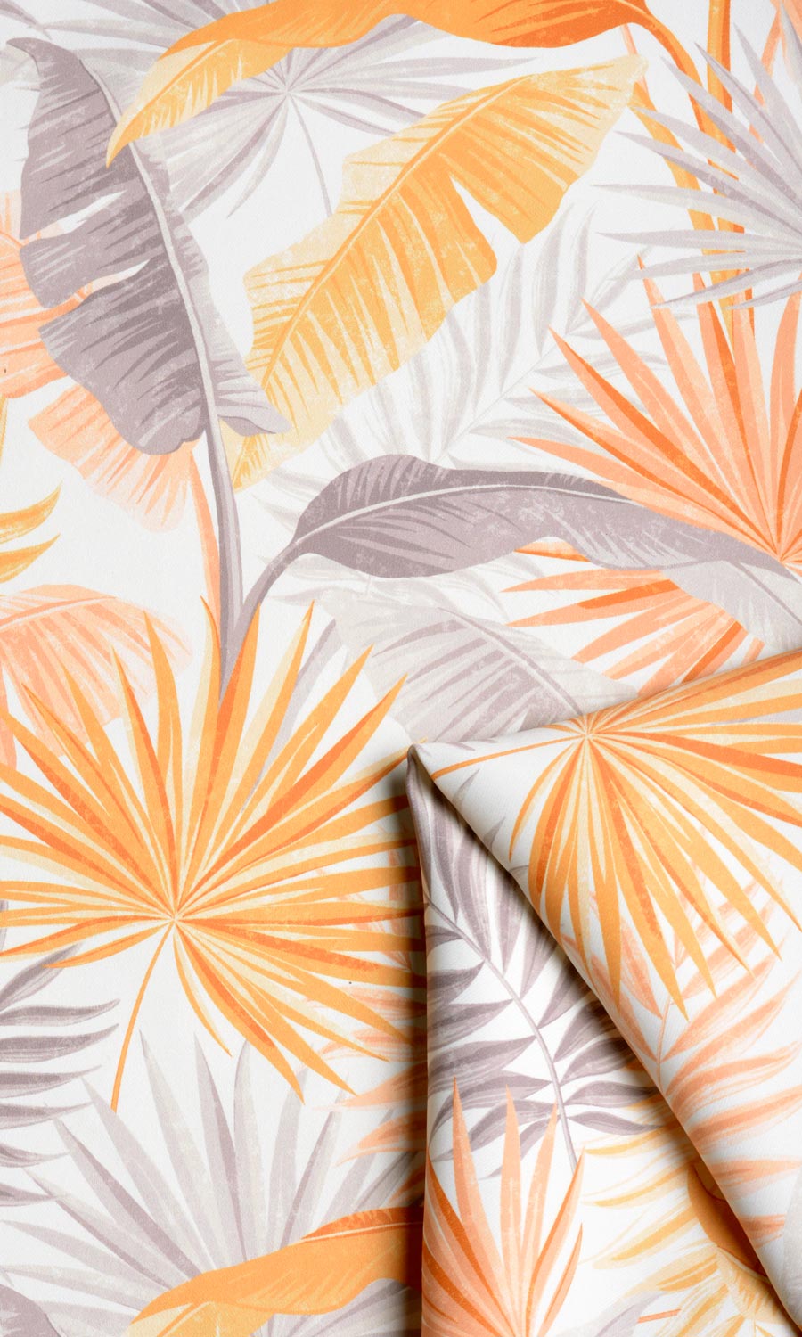 Botanical Floral Fabric Material By the Metre (Yellow/ Orange)