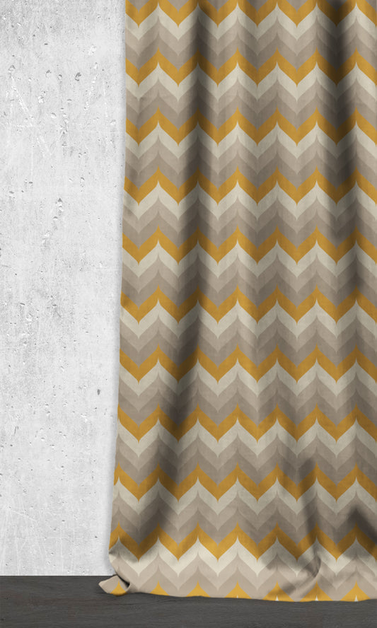 Light Blocking Drapery (Honey Yellow/ Grey)