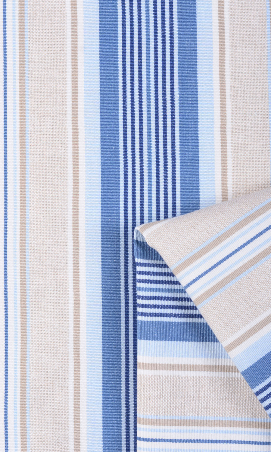 Barcode Striped Pattern  Home Textile Fabric Material By the Metre (Blue/ Beige)