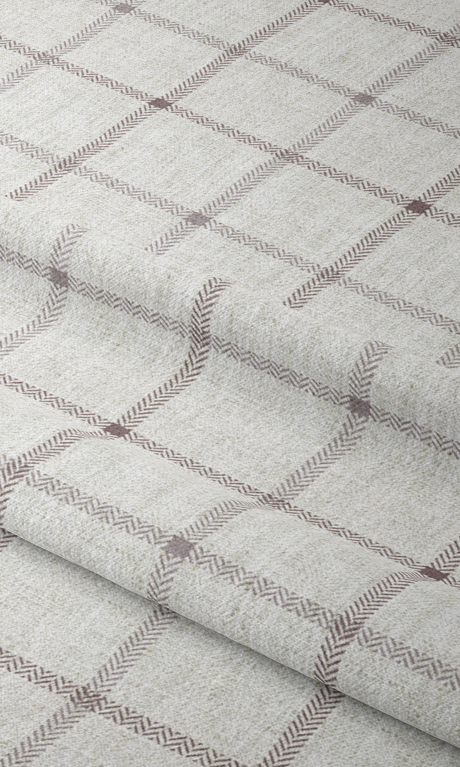 Check Patterned Home Textile Fabric Material By the Metre (Oatmeal White)
