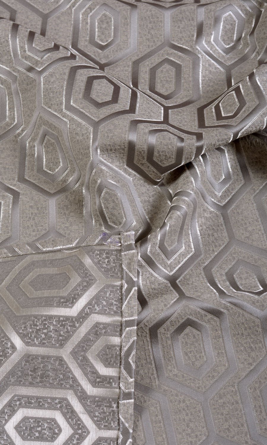 Jacquard Honeycomb Patterned  Fabric By the Metre for Curtains & Drapes (Grey)