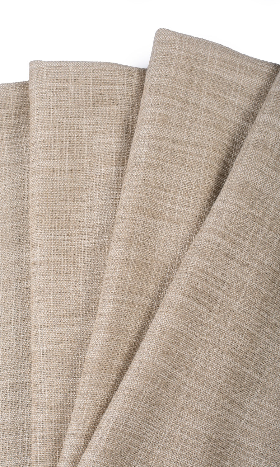 Textured Sheer Free Fabric Material Sample (Biscotti Beige)
