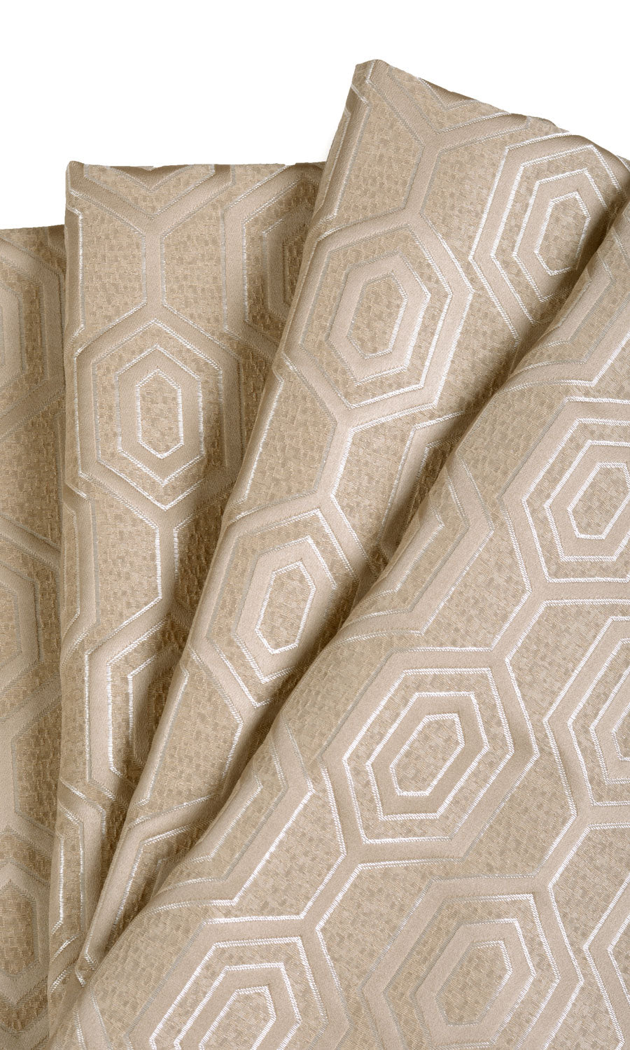 Jacquard Honeycomb Patterned Home Décor Fabric By the Metre (Beige)