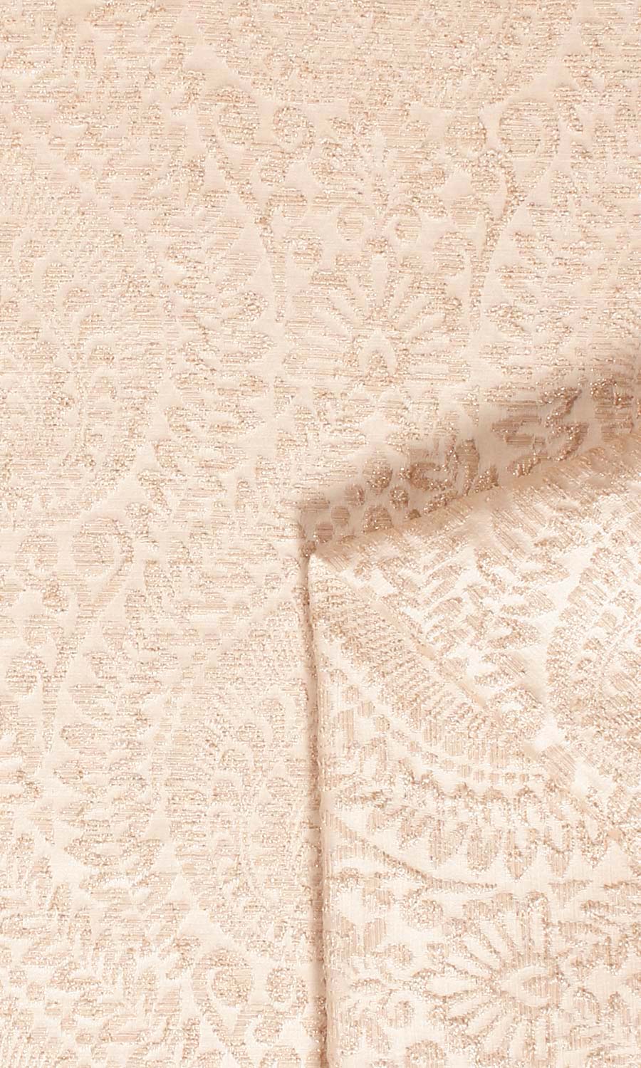 Textured Floral Free Fabric Material Sample (Pale Beige)