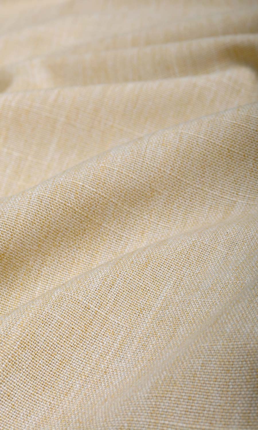 Plain Linen Texture Window Treatments Fabric By the Metre (Yellow Beige)