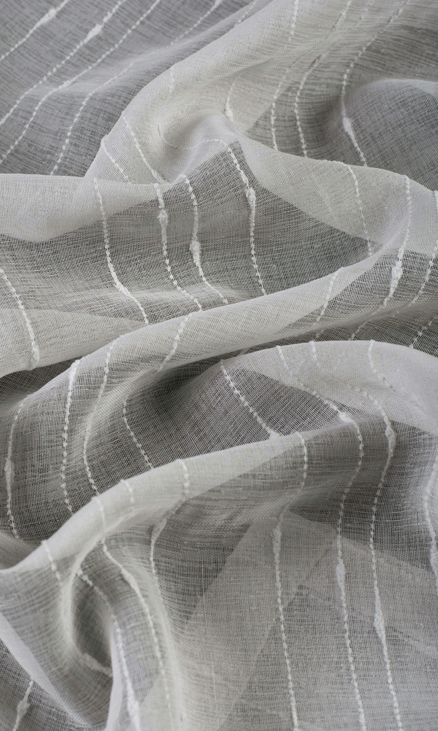 Striped Sheer Home Textile Fabric Material By the Metre (Grey)