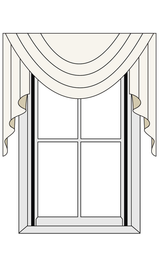 Board mounted swag valance