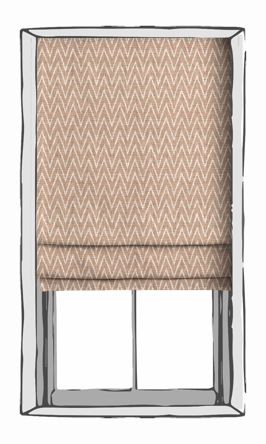 Chevron Print Free Fabric Material Sample (Blush Pink/ White)