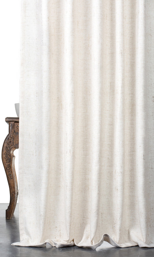 Metallic Accents Home Décor Fabric By the Metre (Cream/ Golden)