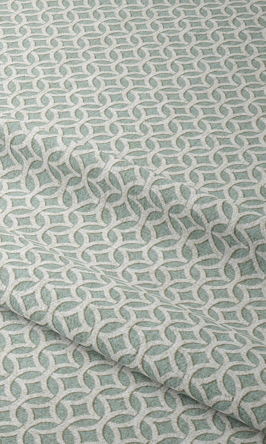 Geometric Print Home Décor Fabric Sample (Aqua Blue/ White)