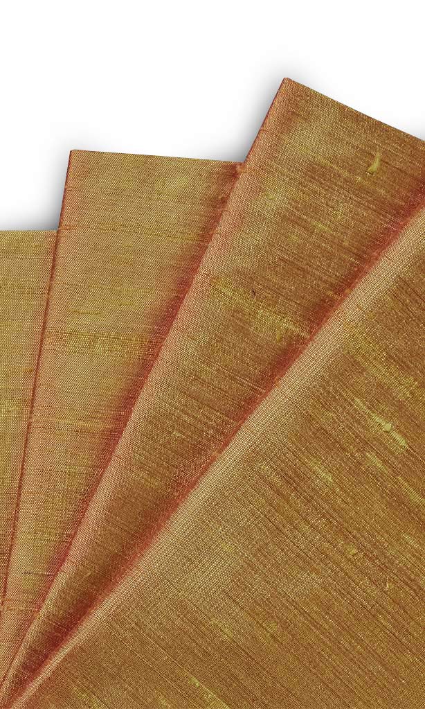 Dupioni Silk Window Treatments Fabric By the Metre (Mustard Orange)