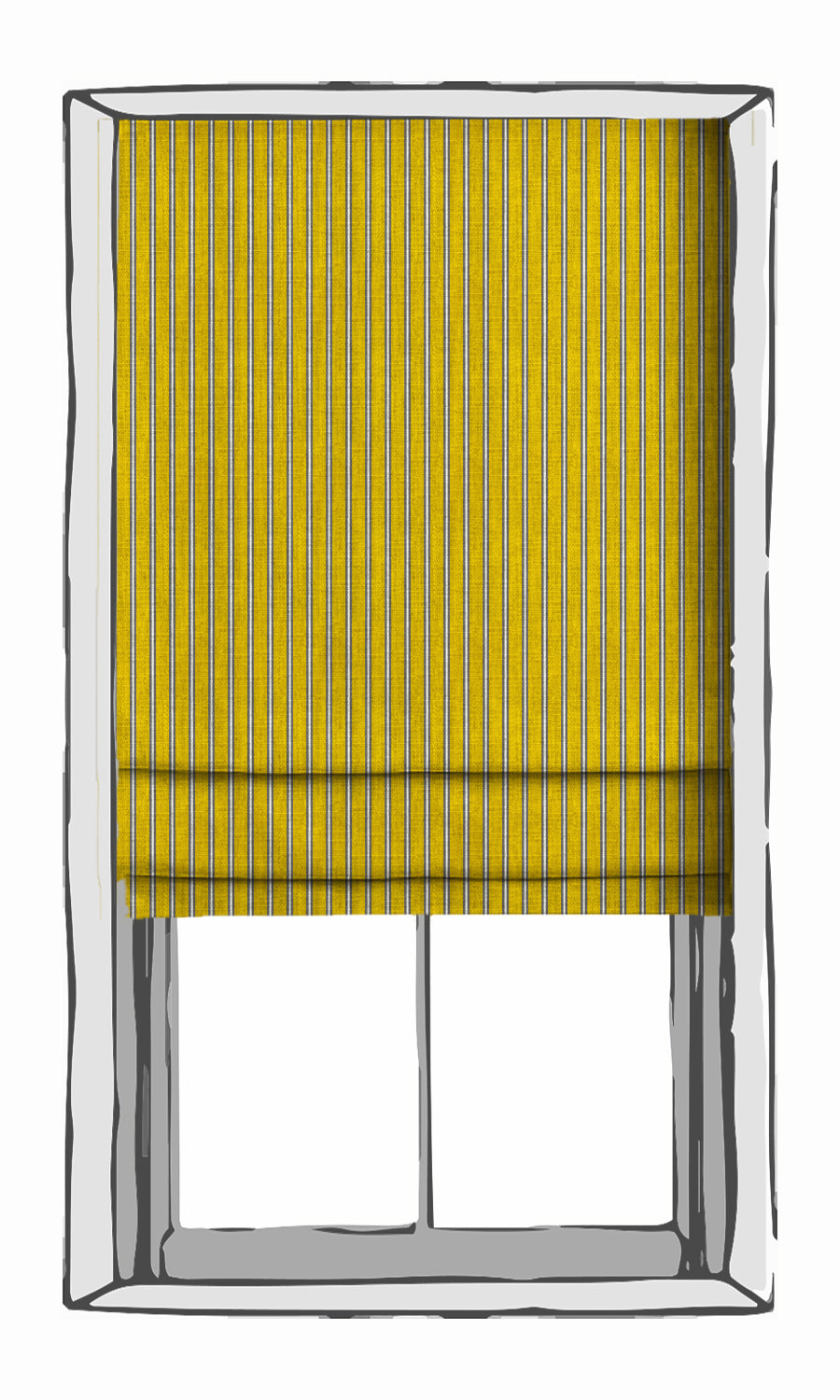 Striped Window Treatments Fabric By the Metre (Sunflower Yellow)