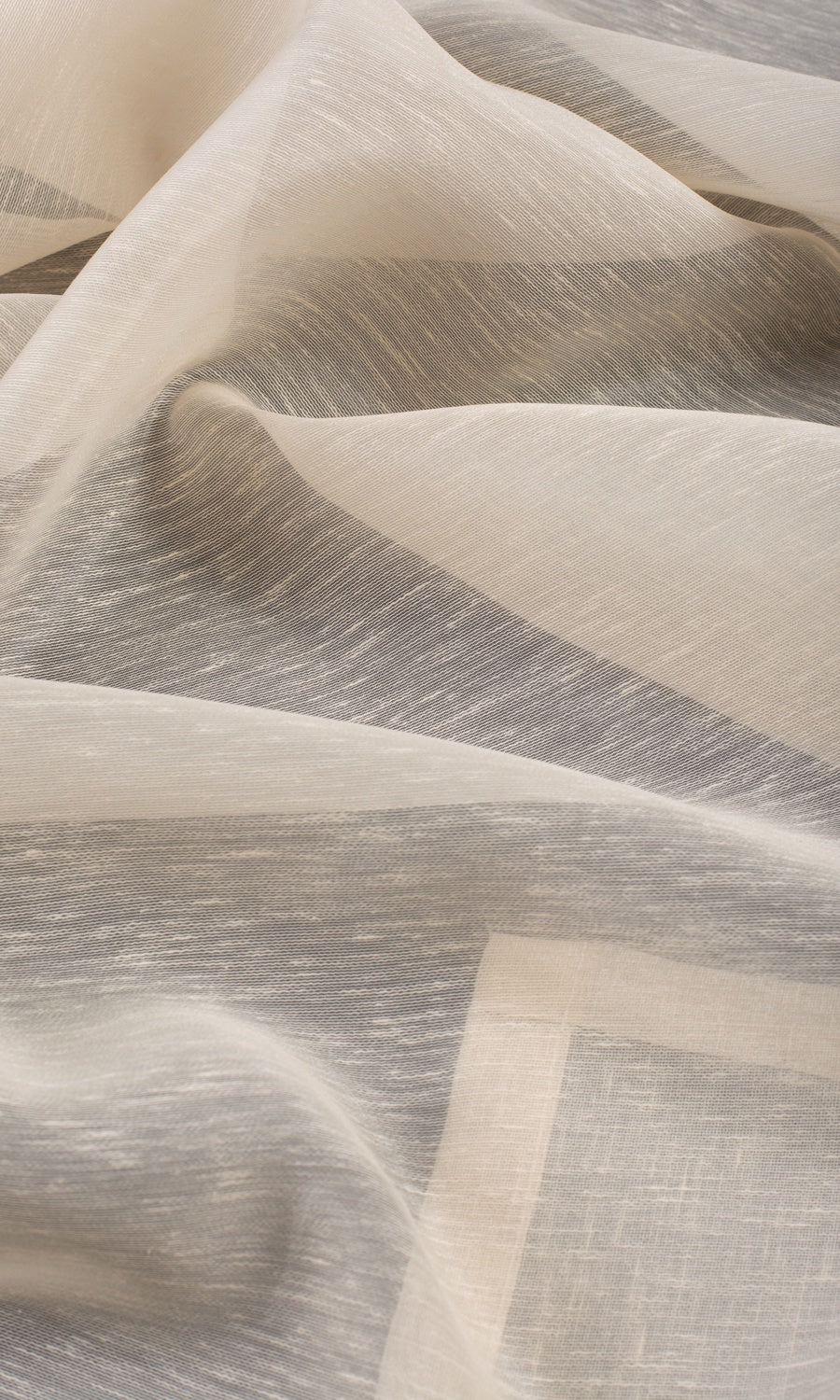 Plain Sheer Home Textile Fabric Material By the Metre (Warm Ivory)