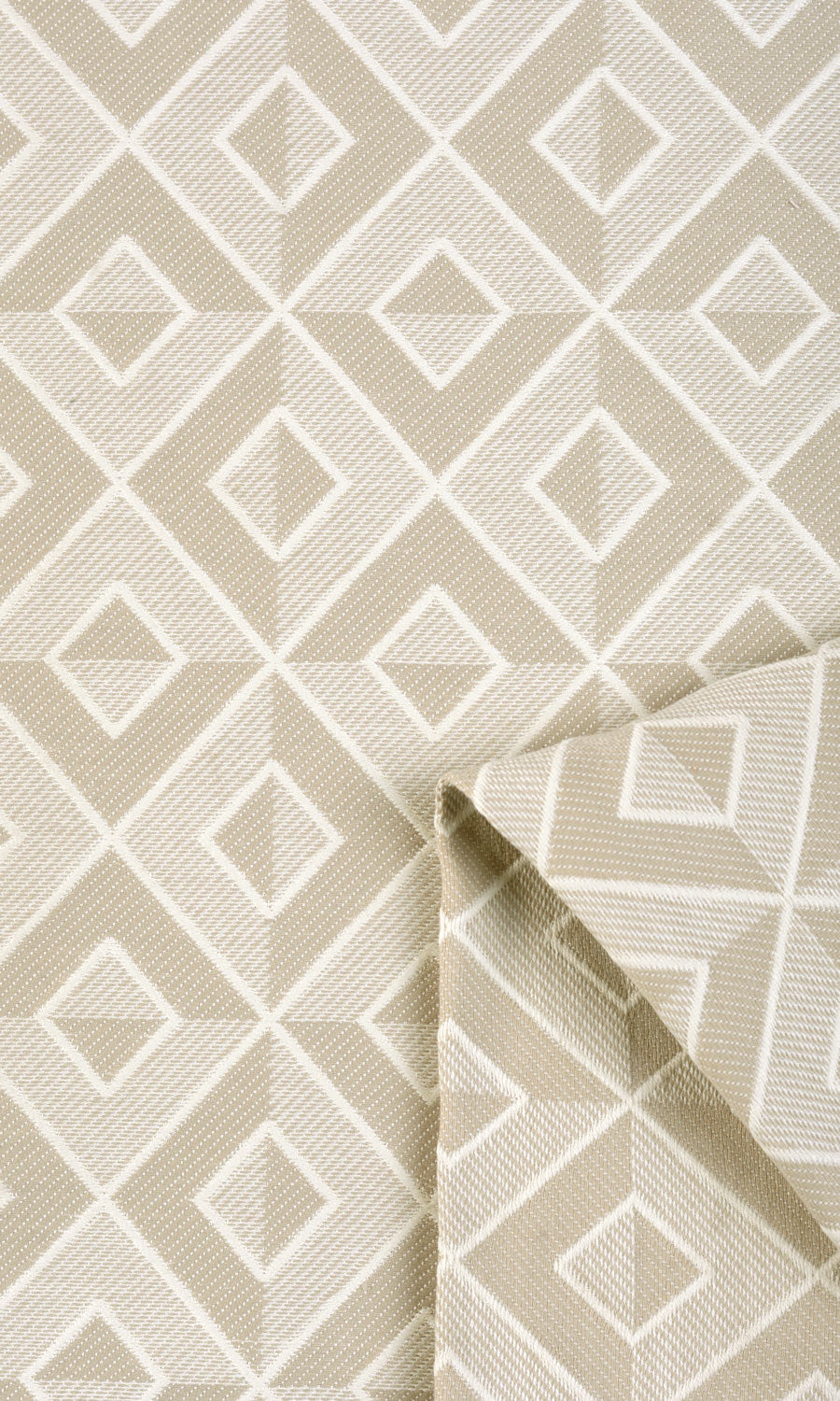 Argyle Patterned Home Textile Fabric Material By the Metre (Tan/ Beige)