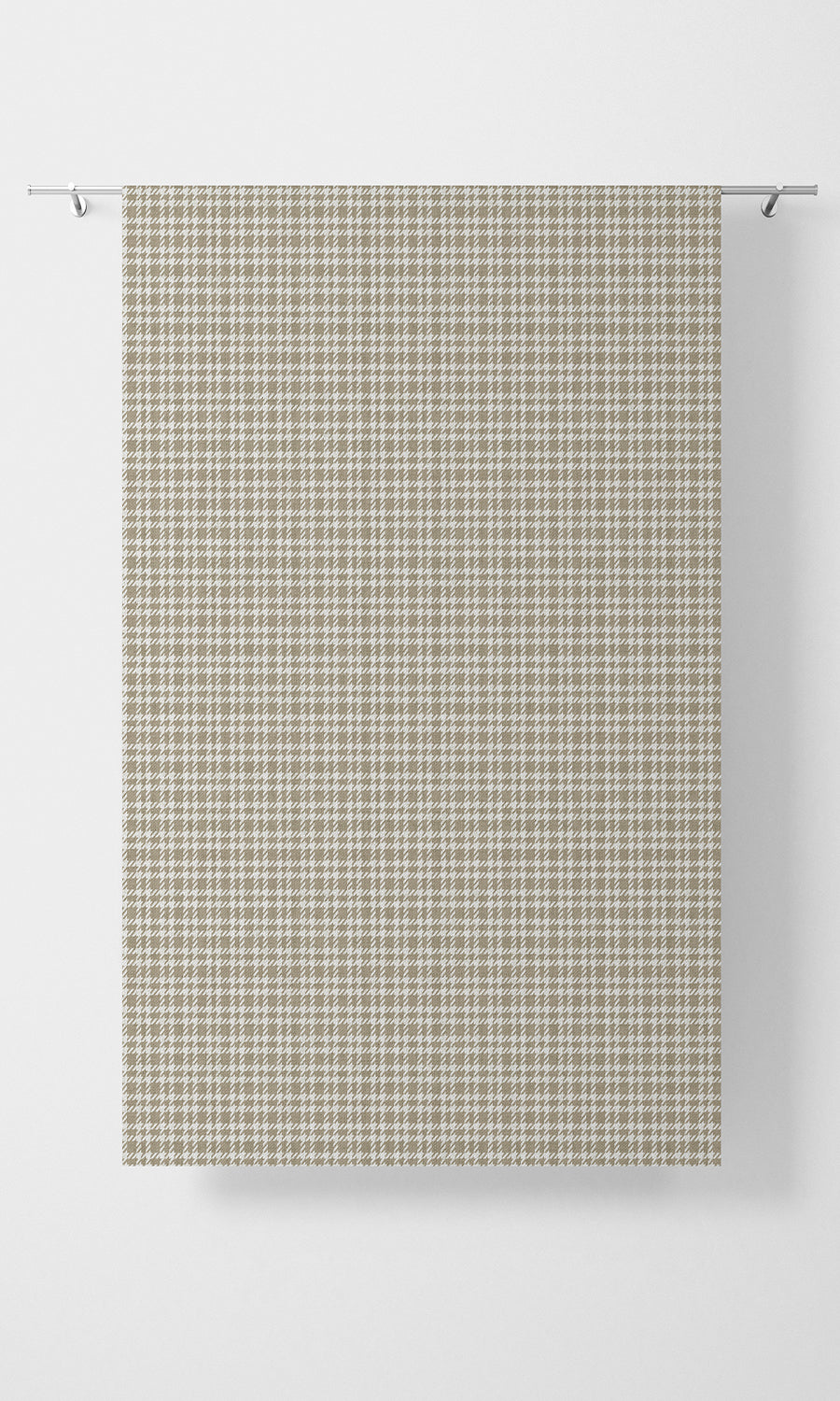 Check Patterned Home Textile Fabric Material Sample (Beige/ White)
