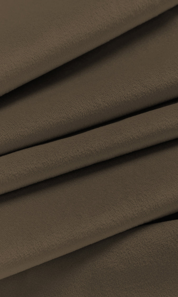 Velvet Home Décor Fabric By the Metre (Mocha Brown)