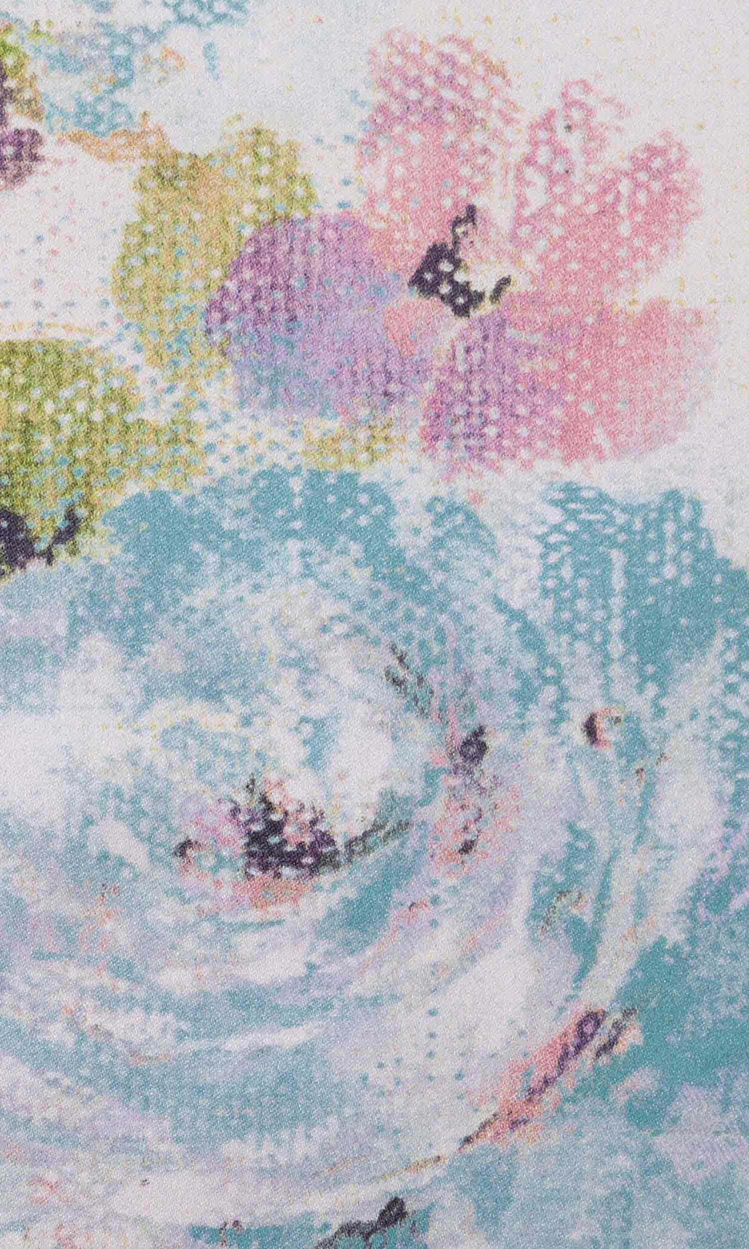 Floral Home Textile Fabric Material By the Metre (Pink/ Blue/ White)
