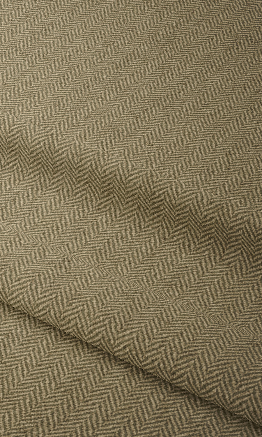 Herringbone Textured Home Textile Fabric Material By the Metre (Olive Green)