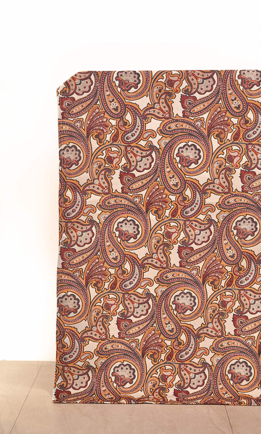Paisley Curtains (Brown/ Russet Red/ Deep Yellow)