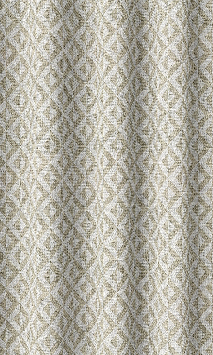 Geometric Print Home Décor Fabric Sample (Beige/ White)
