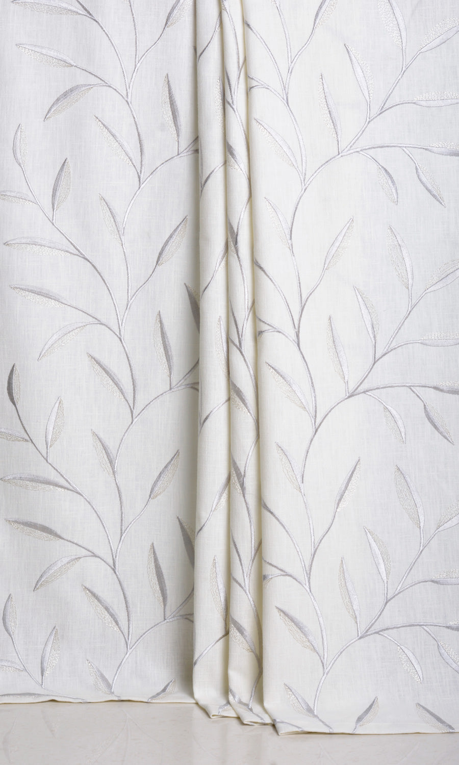 Floral Embroidery Home Décor Fabric By the Metre (White/ Cream)