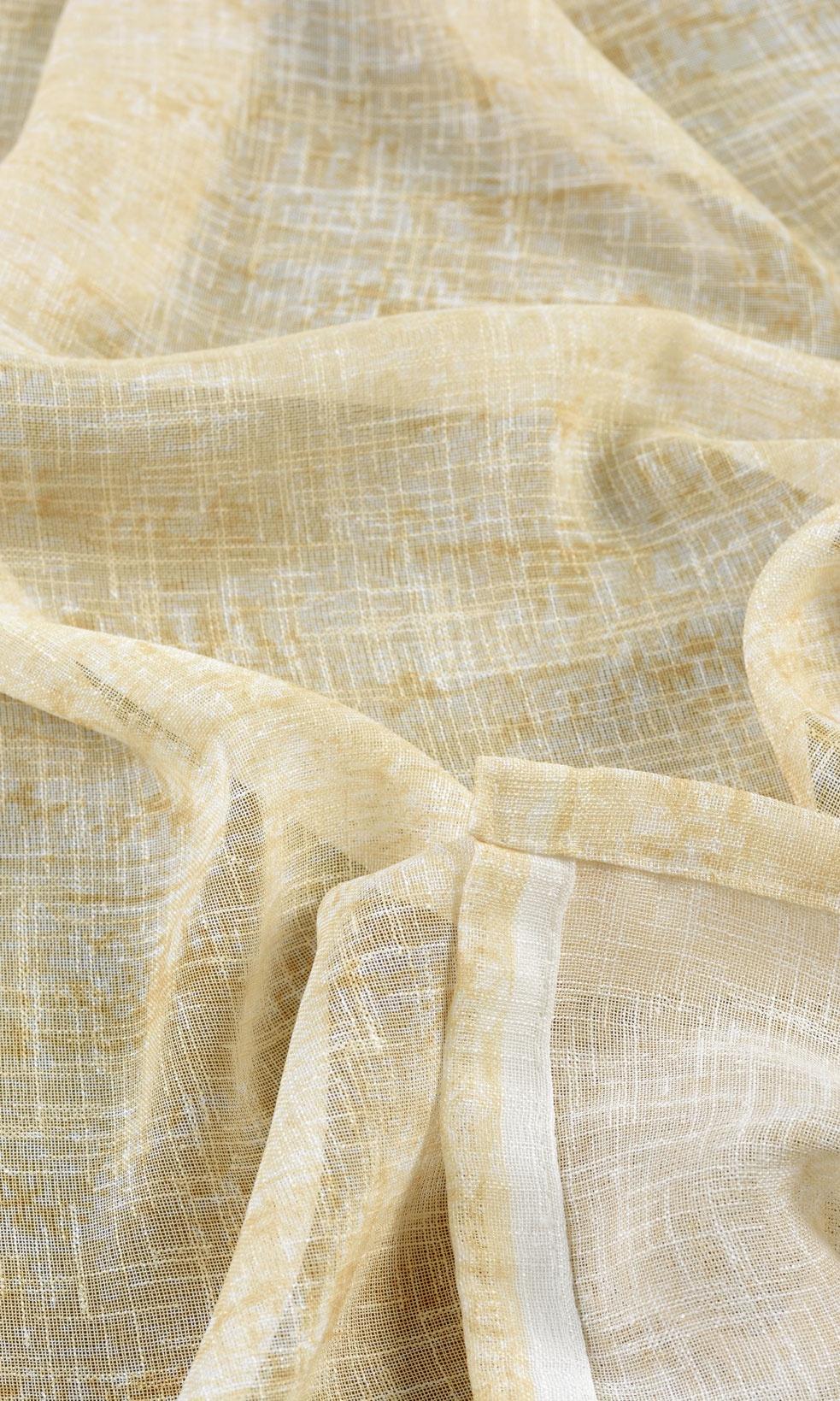 Textured Sheer Home Textile Fabric Material Sample (Honey Yellow/ Pale Orange)